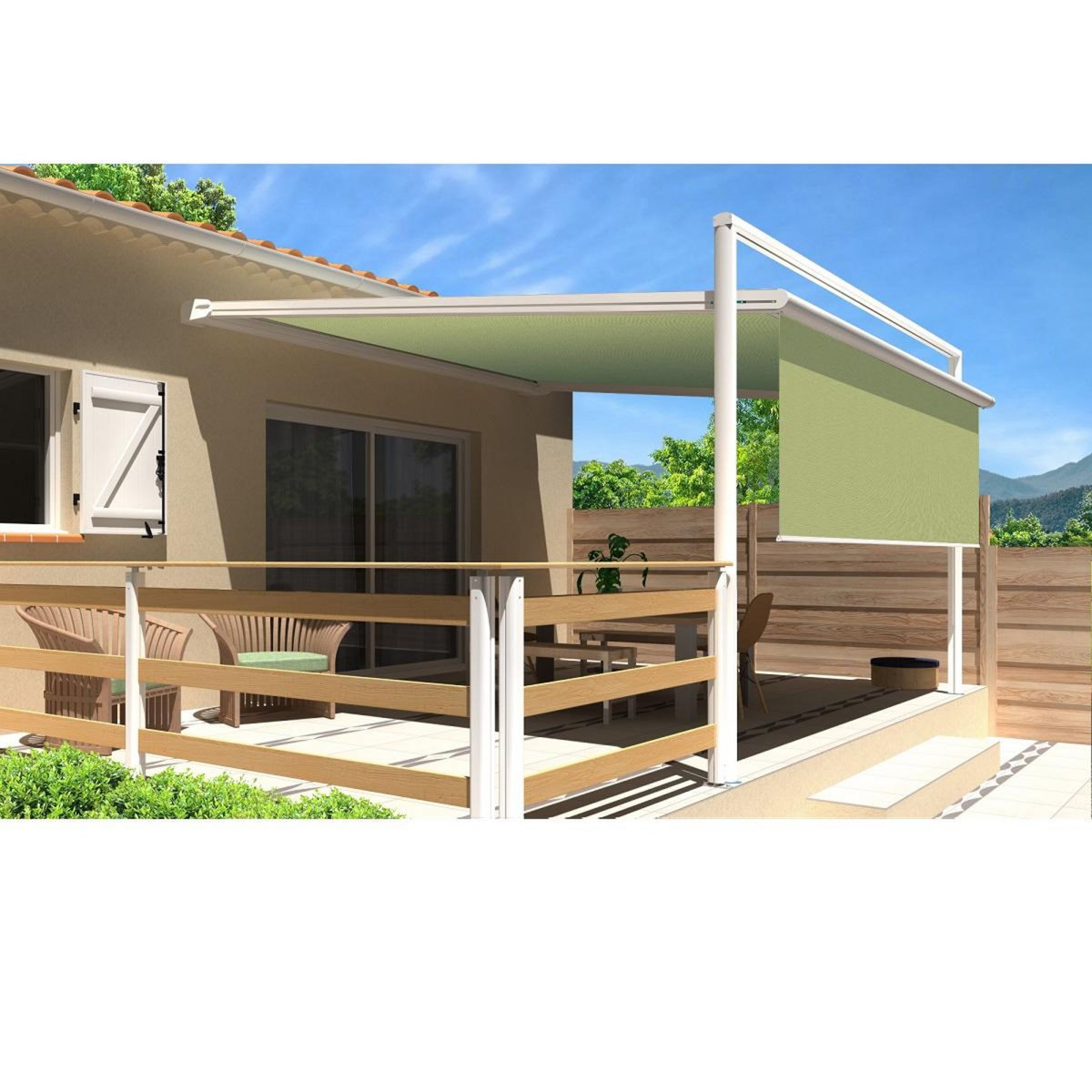 SUNSTYL Pergola blanche motorisée 4x4x2.5m MELODIE