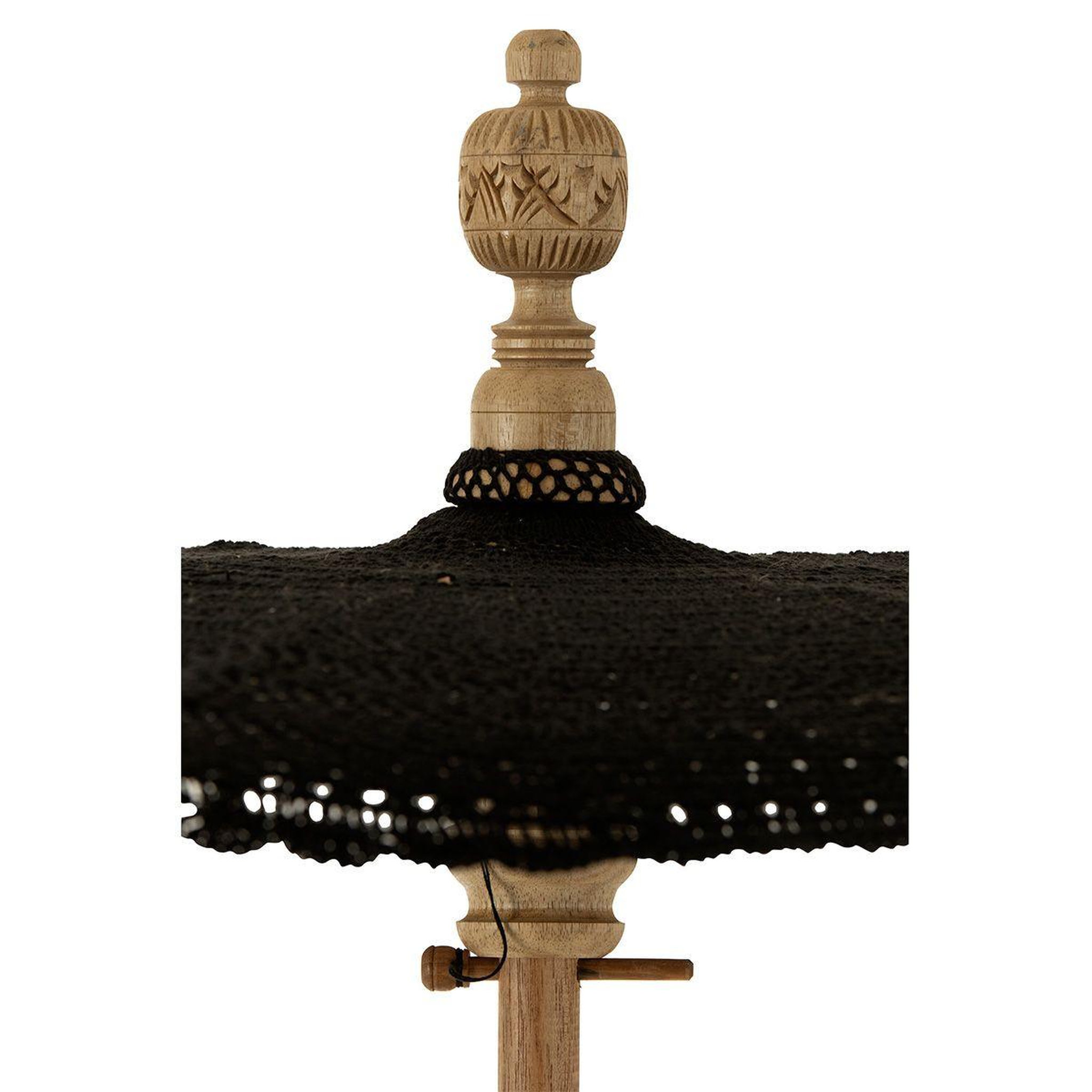 Voir la diapositive 4 : J-LINE Parasol avec pompons  clark  253cm noir