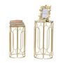 Voir la diapositive 2 : Paris Prix Lot de 2 Tables d'Appoint Gigogne Ronde  Arty  70cm Or