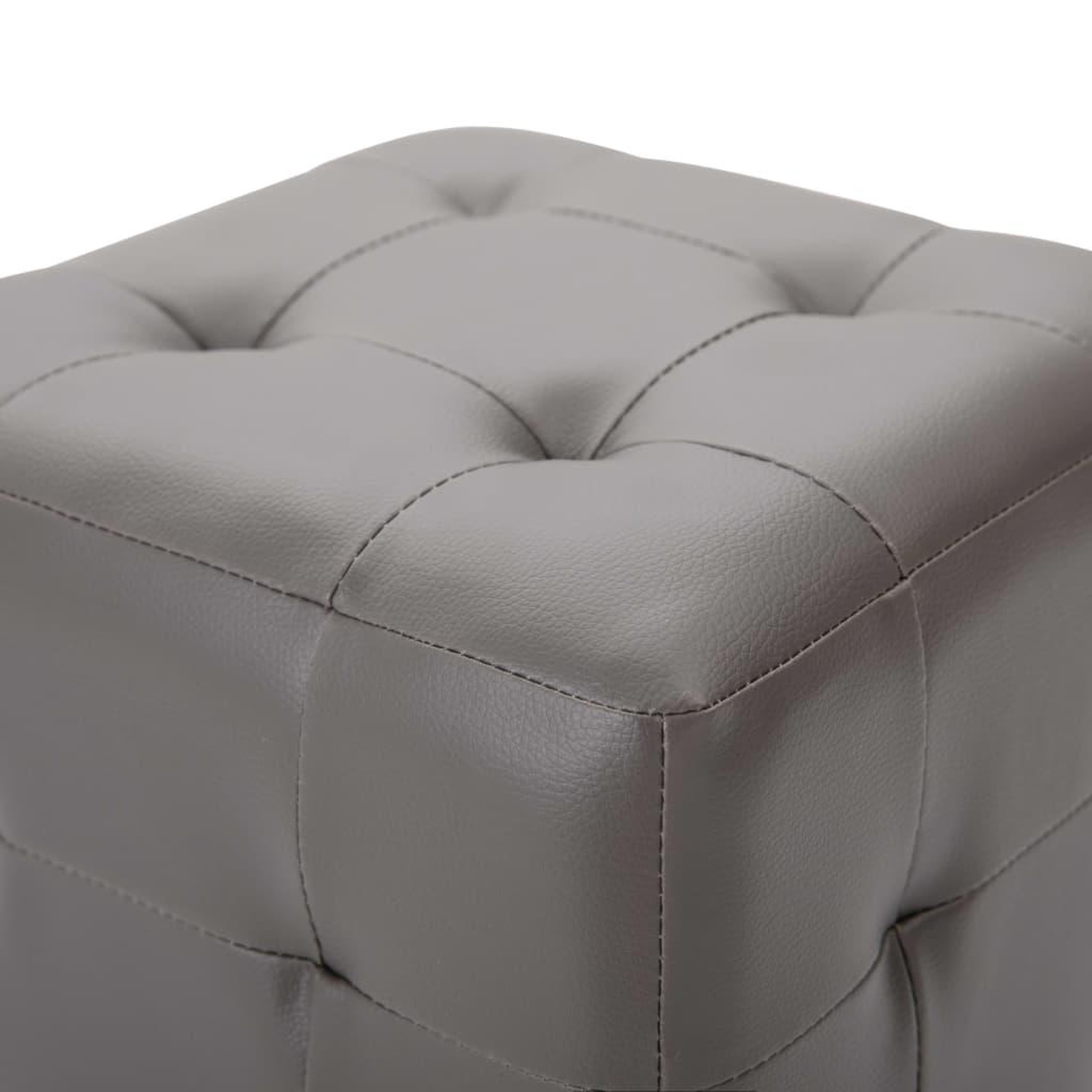 Voir la diapositive 4 : VIDAXL 2 pcs Poufs Gris 30 x 30 x 30 cm Similicuir