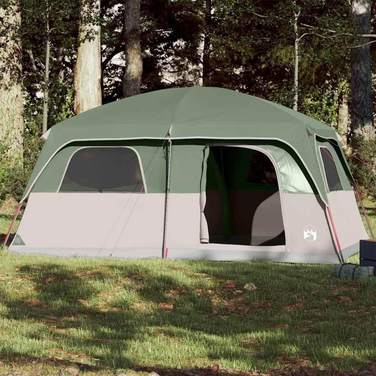 VIDAXL Tente de cabine familiale 10 personnes vert impermeable