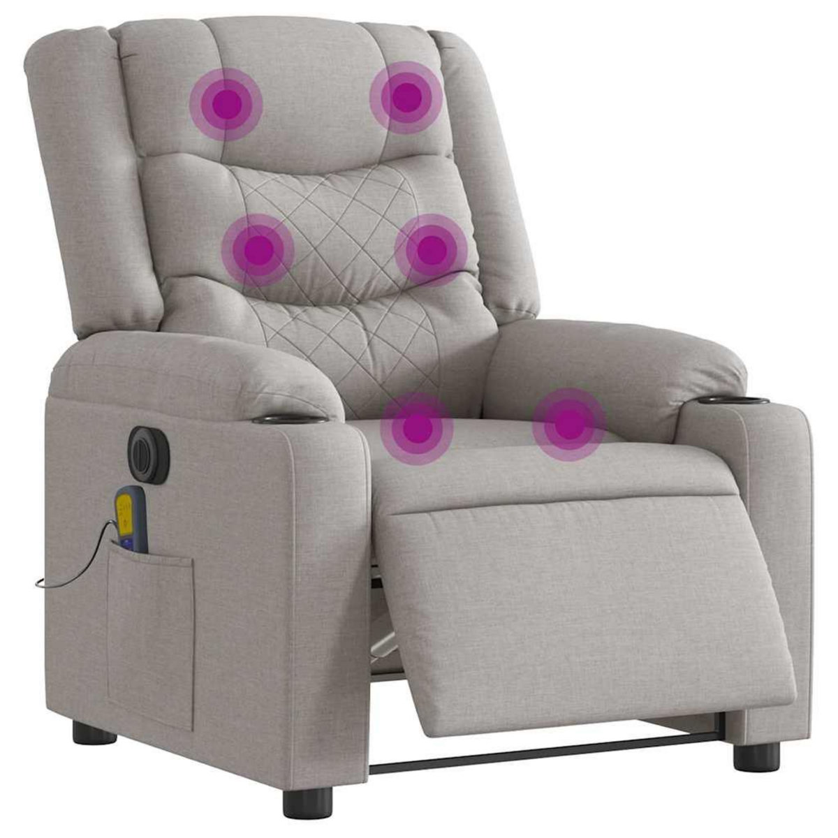 VIDAXL Fauteuil de massage inclinable electrique gris nuage tissu
