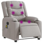 VIDAXL Fauteuil de massage inclinable electrique gris nuage tissu