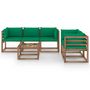 Voir la diapositive 2 : VIDAXL Salon de jardin 6 pcs avec coussins vert