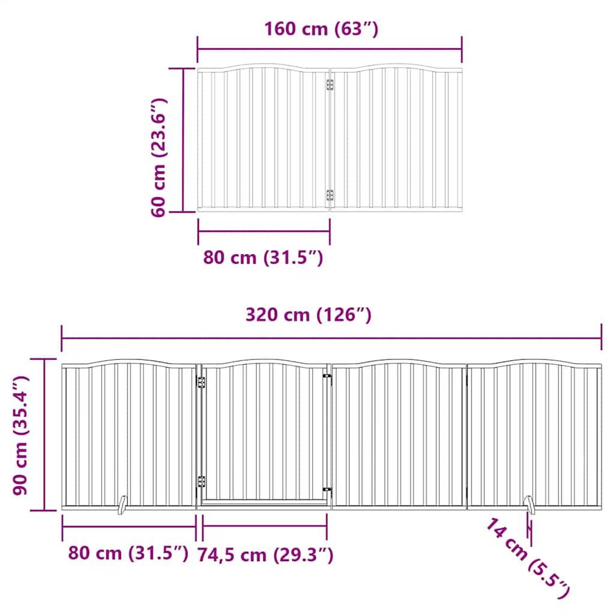 Voir la diapositive 6 : VIDAXL Barriere pour chien porte pliable 10 panneaux bois de peuplier