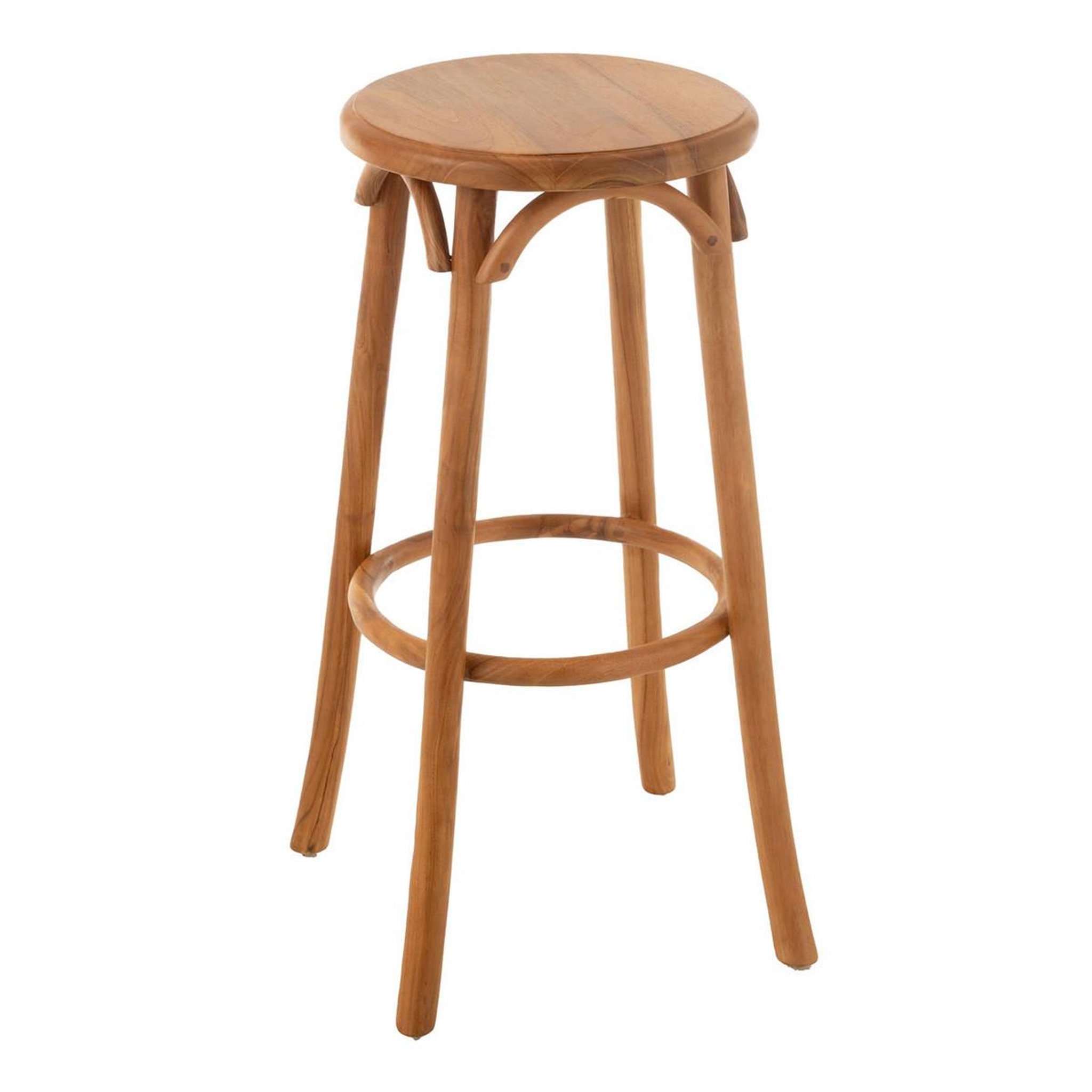 J-LINE Tabouret de bar en teck  ali  75cm naturel