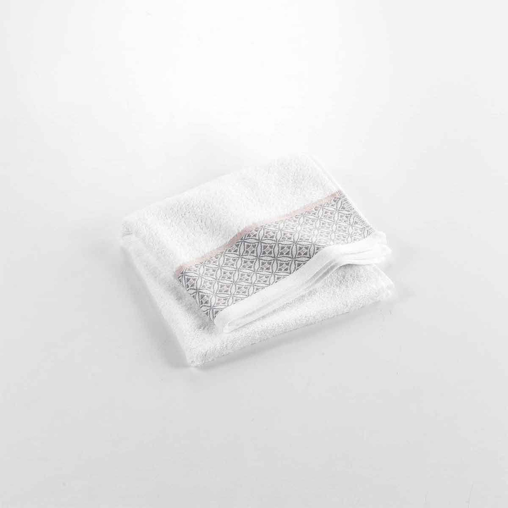 Voir la diapositive 3 : Douceur d'Intérieur Serviette de Toilette Jacquard  Belina  50x90cm Blanc
