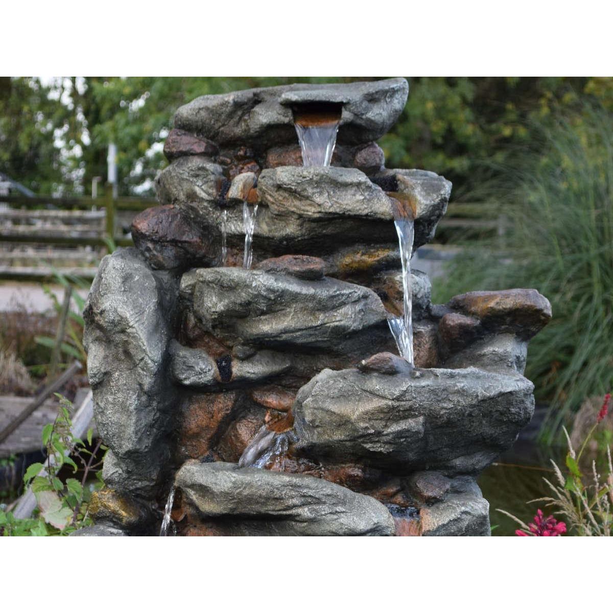 Ubbink Fontaine de jardin Bonorva bloc de rochers avec cascade et éclairage LED - Ubbink