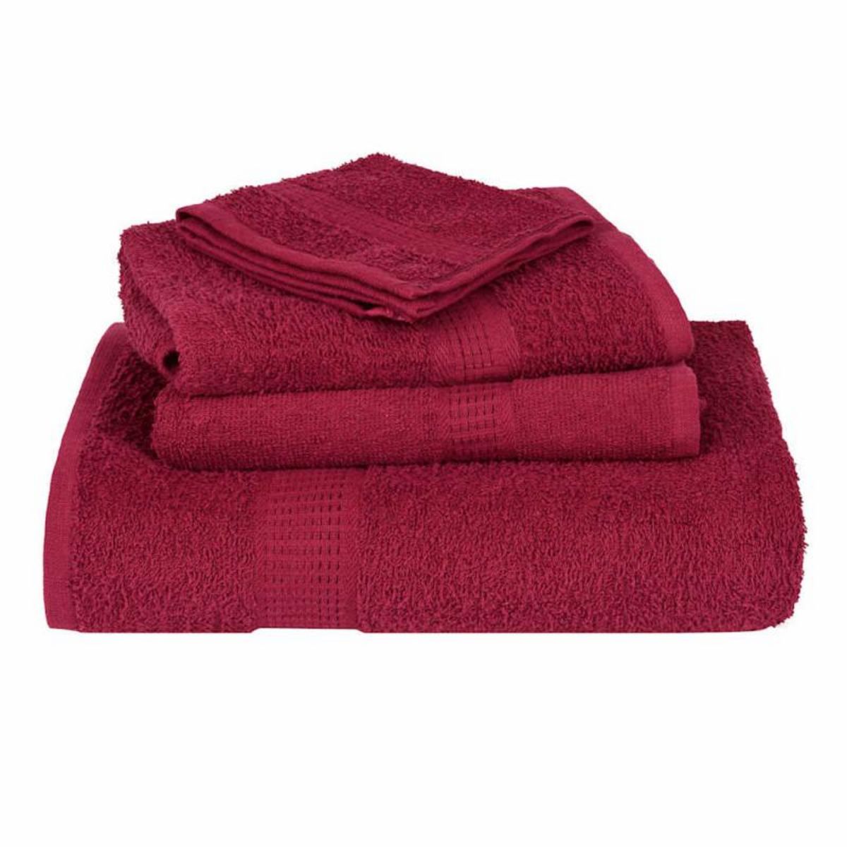 VIDAXL Serviettes de douche 2 pcs bordeaux 70x140cm 360g m² 100% coton