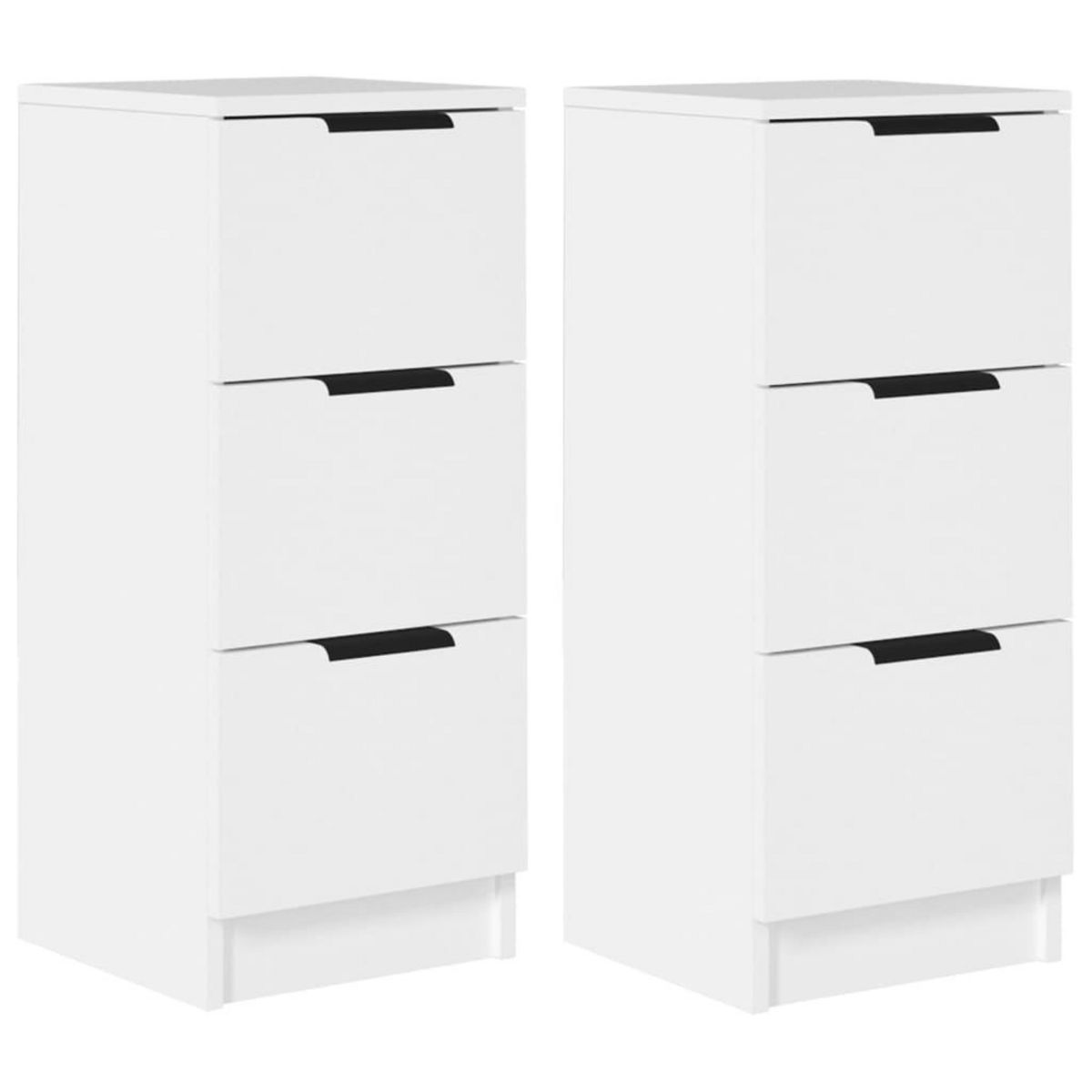 VIDAXL Buffets 2 pcs blanc 30x30x70 cm bois d'ingenierie