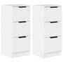 Voir la diapositive 2 : VIDAXL Buffets 2 pcs blanc 30x30x70 cm bois d'ingenierie