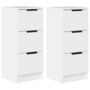 Voir la diapositive 2 : VIDAXL Buffets 2 pcs blanc 30x30x70 cm bois d'ingenierie