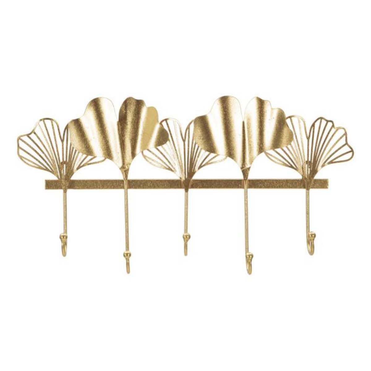 Paris Prix Patère Murale Design 5 Crochets  Leaves  49cm Or