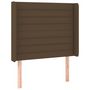 Voir la diapositive 2 : VIDAXL Tete de lit avec oreilles Marron fonce 103x16x118/128 cm Tissu
