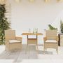 Voir la diapositive 1 : VIDAXL Ensemble a manger de jardin et coussins 3pcs beige rotin acacia