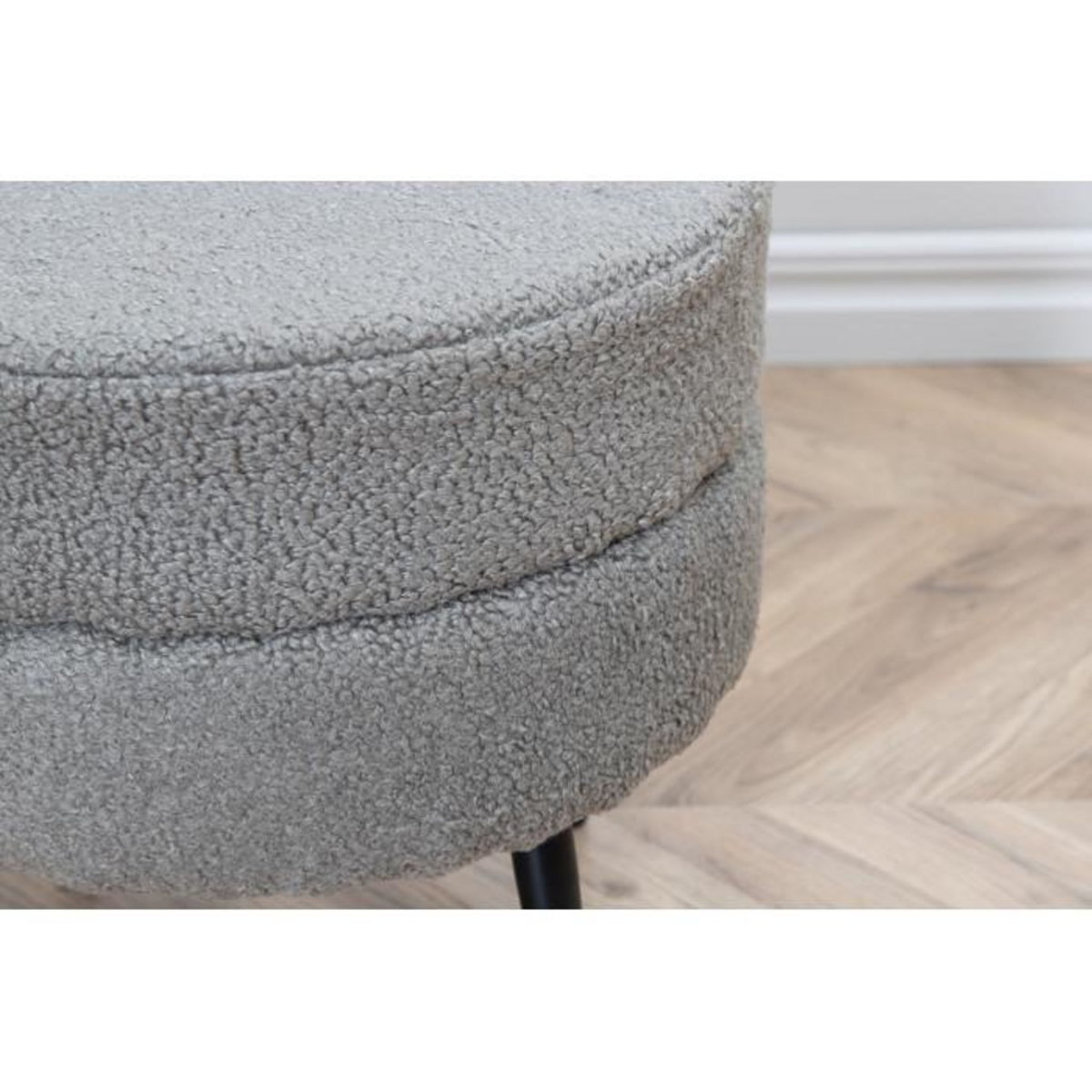 Venture Home Venture Home Pouf Pot 40x40x40 cm Teddy Noir et gris