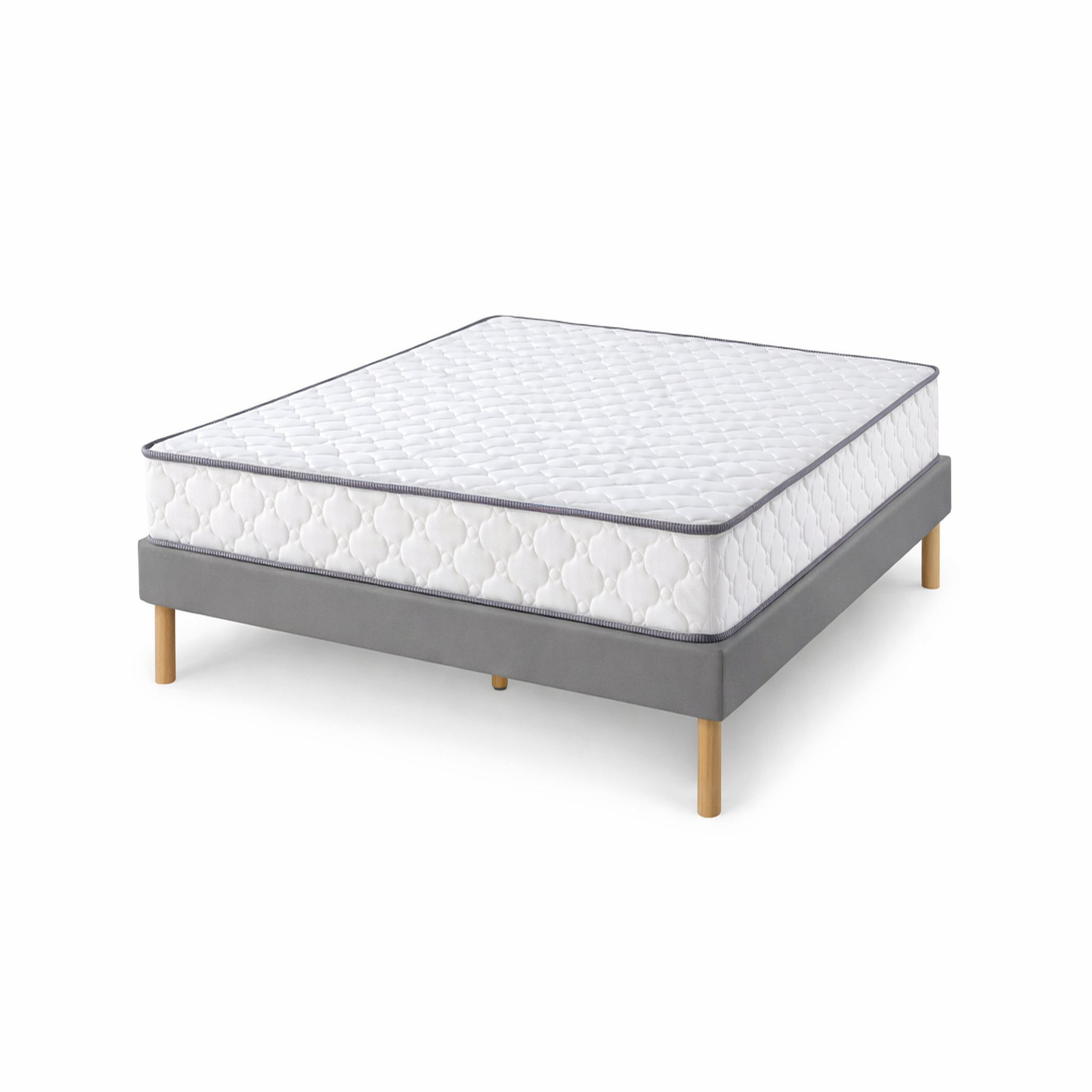 Voir la diapositive 2 : KING OF DREAMS Ensemble Sommier Tapissier et Matelas Soutien Très Ferme