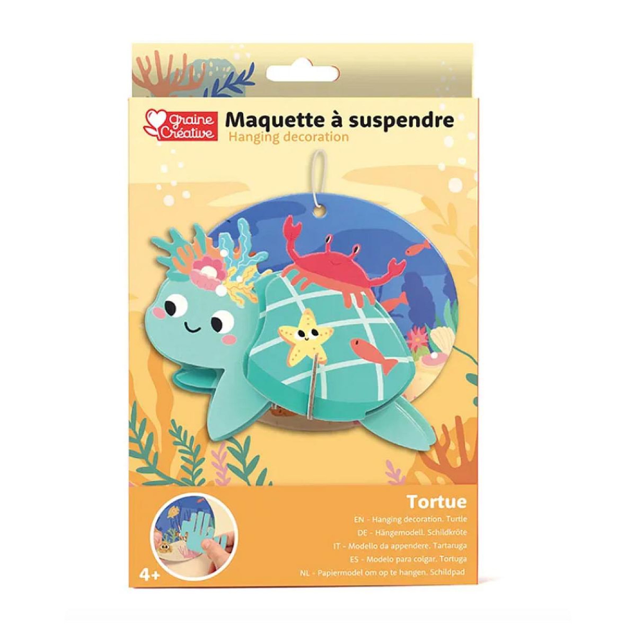Graine créative Maquette a suspendre - Tortue 3D