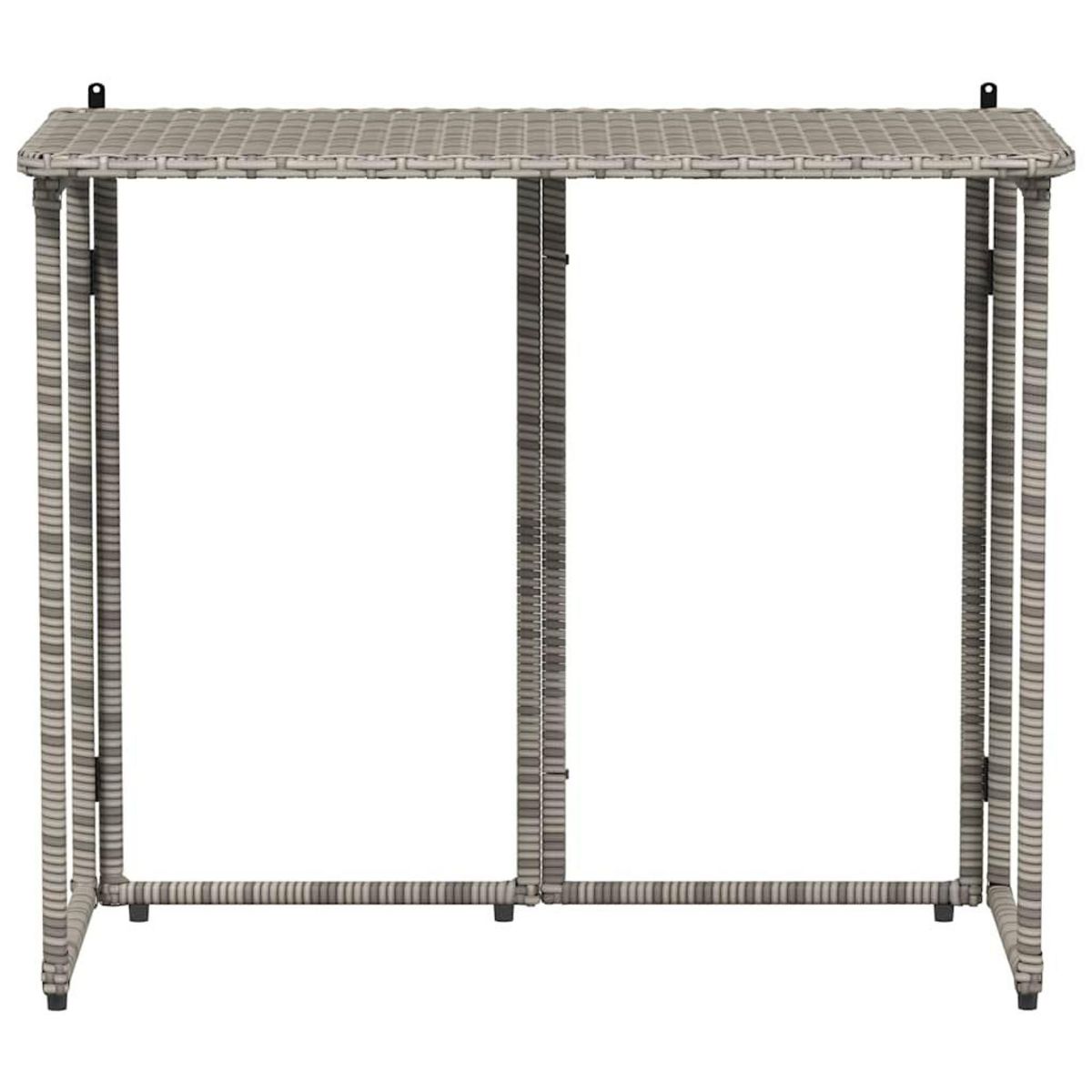VIDAXL Table de jardin pliante gris 90 x 51 x 75 cm polyrotin
