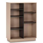 VS VENTA-STOCK Étagère Bibliothèque Vigo 110x80 cm , étagère pour bureau, couleur Chêne et Gris