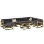 Voir la diapositive 1 : VIDAXL Salon de jardin 9 pcs avec coussins bois de pin impregne