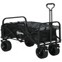 Voir la diapositive 1 : OUTSUNNY Chariot de jardin 110L pliable 4 roues poignée télescopique réglable porte noir