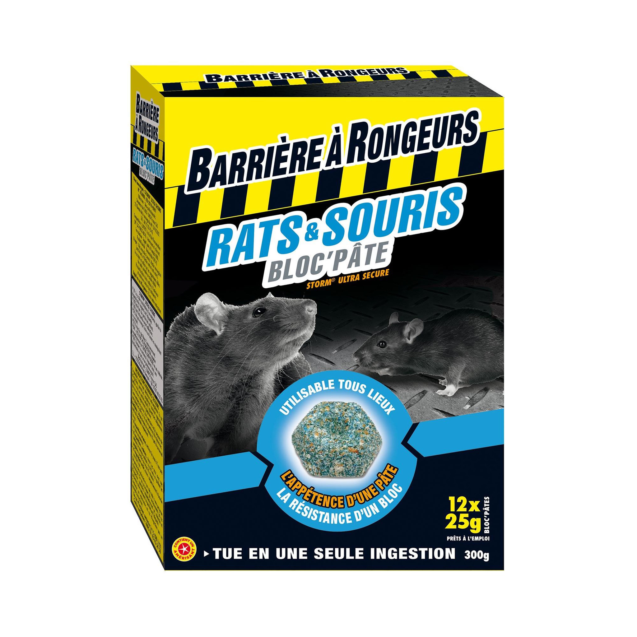 BARRIERE A INSECTES Rats & souris bloc'pâte appât 12 blocs