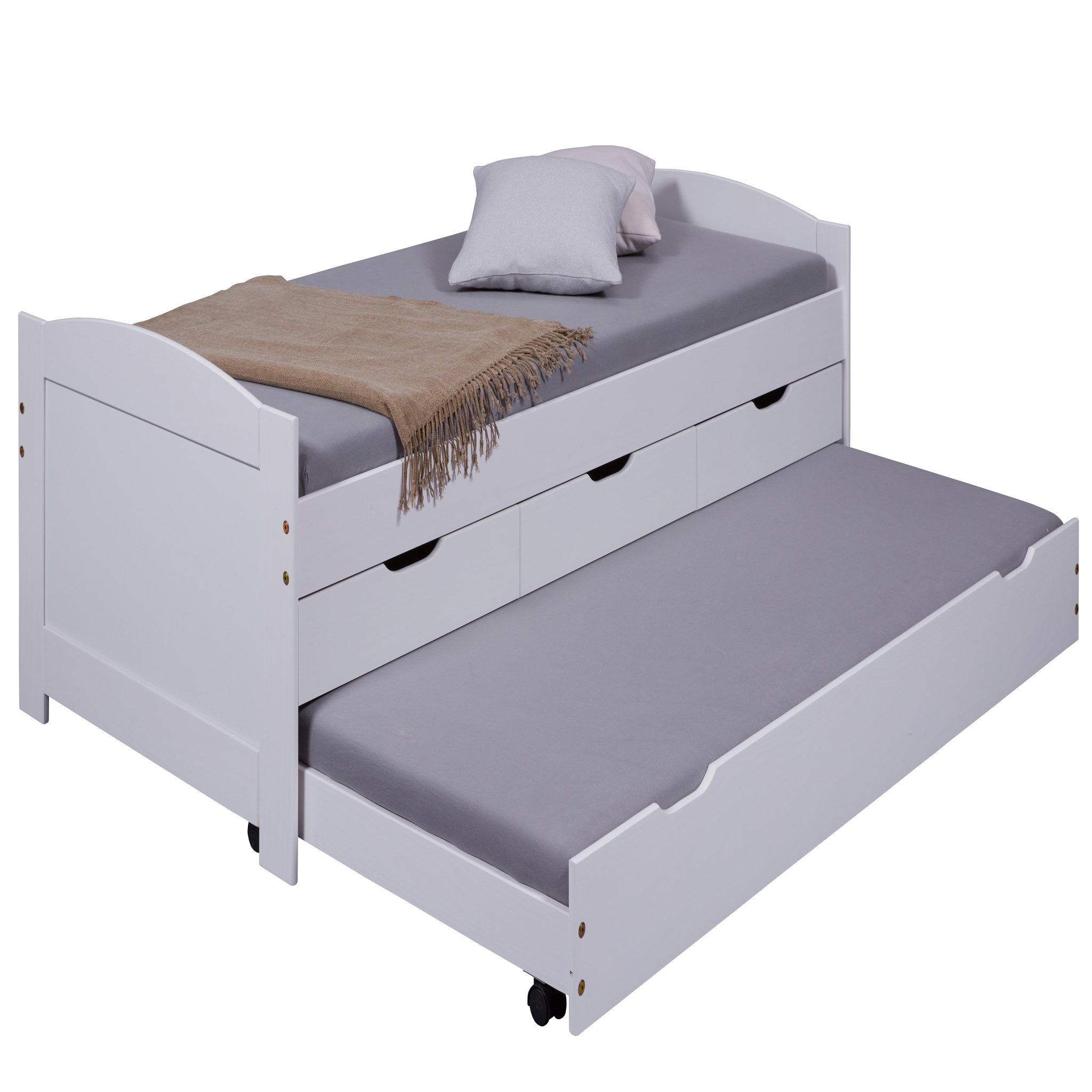 Voir la diapositive 8 : Lit gigogne 2 couchages 90x190 cm + 3 tiroirs ULLI