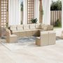 Voir la diapositive 1 : VIDAXL Salon de jardin avec coussins 10 pcs beige resine tressee