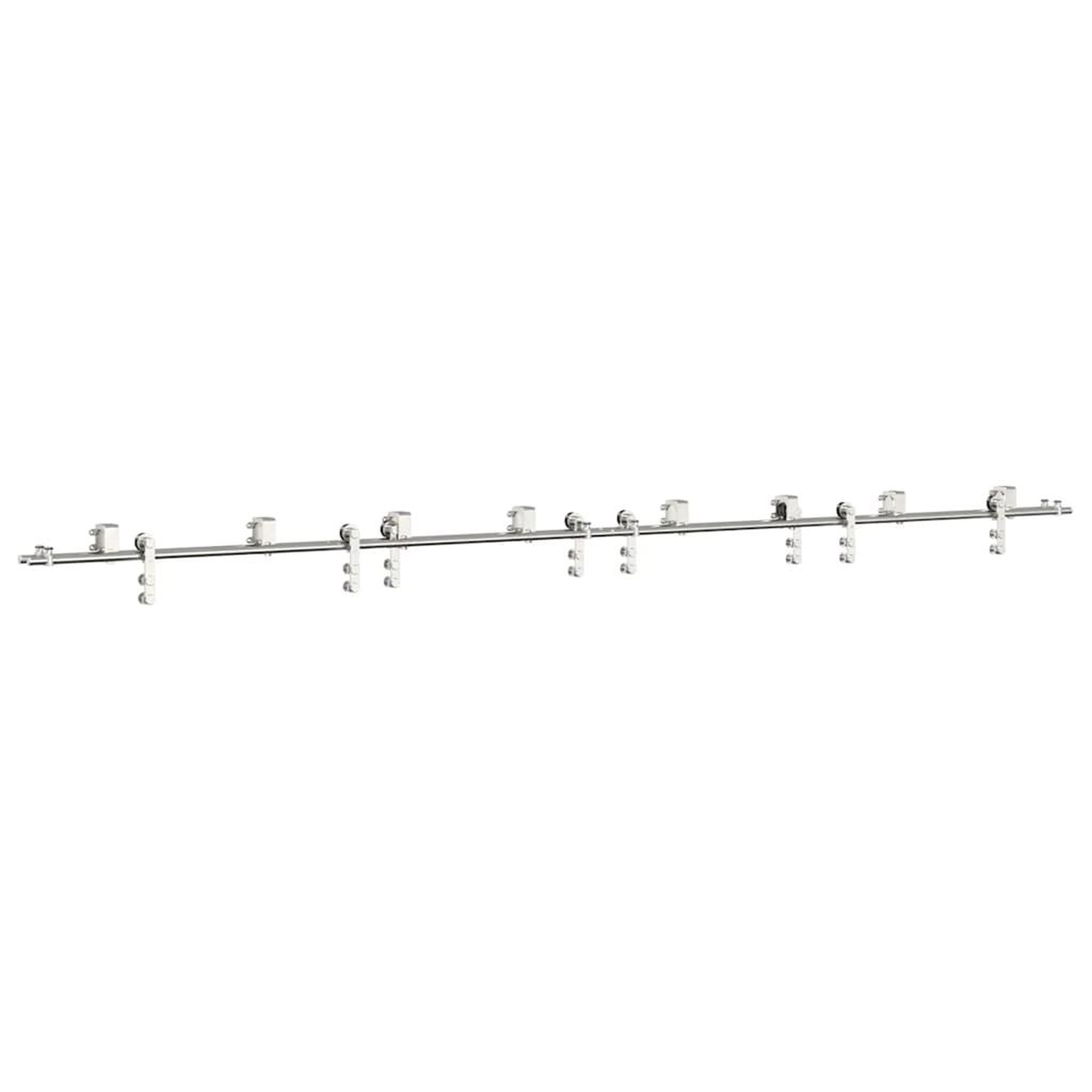 Voir la diapositive 2 : VIDAXL Kit fixation porte coulissante 400 cm Acier inoxydable Argente