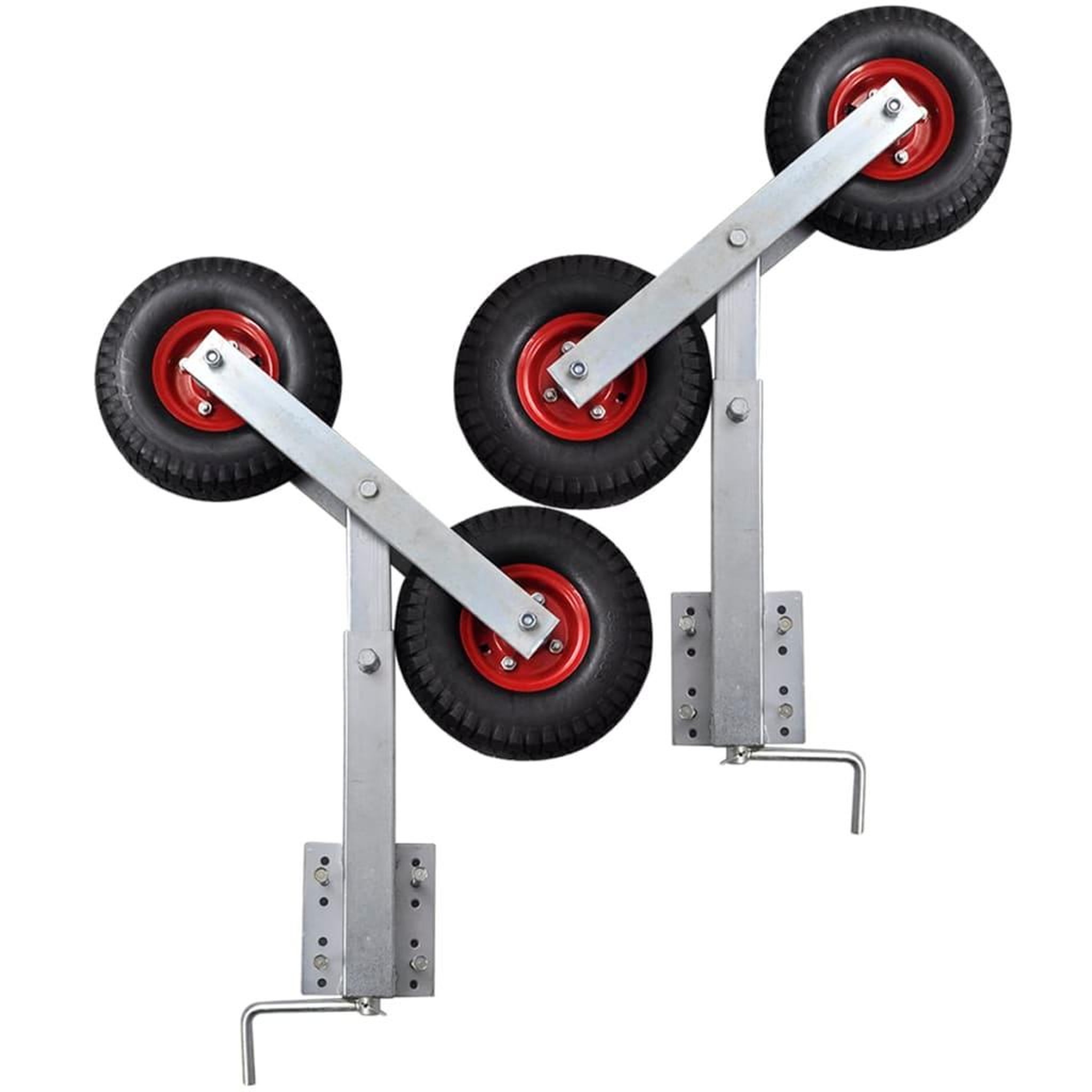 Voir la diapositive 4 : VIDAXL Set de 2 supports a double roue inclinable remorque a bateau