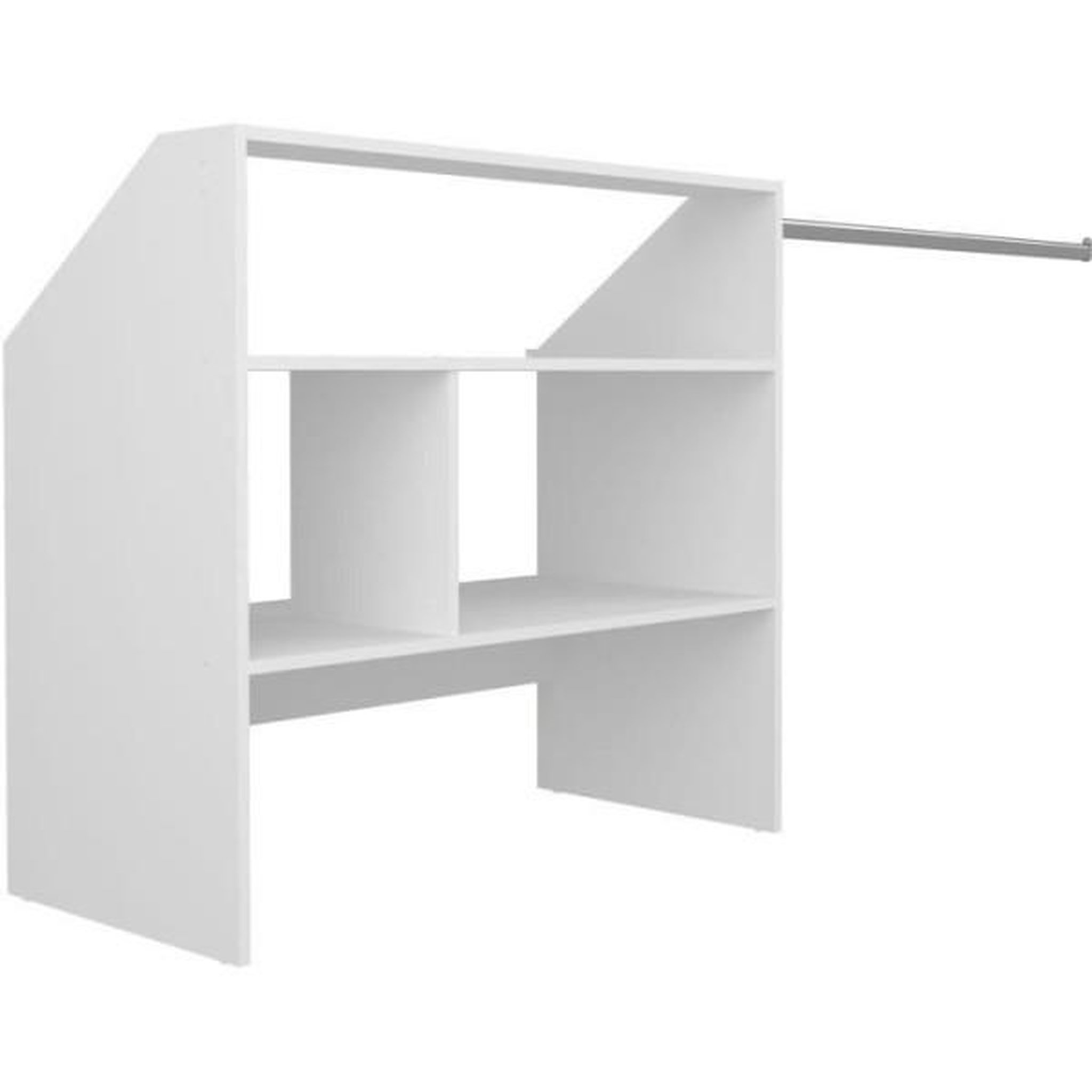 Voir la diapositive 2 : MARKET24 Kit dressing sous comble ARTIC EKIPA - Décor mélaminé blanc - 1 penderie - L197 x P50 x H94 cm