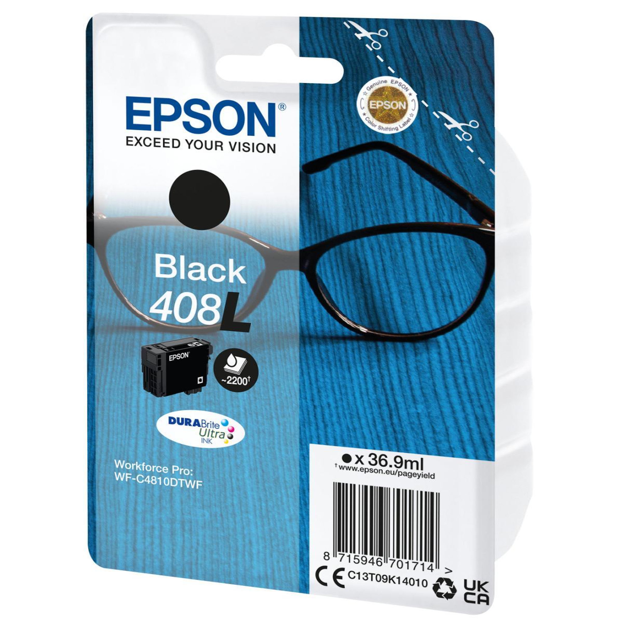 Voir la diapositive 3 : Epson Cartouche d'encre Epson 408L - Noir - Capacité très élevée