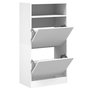 Voir la diapositive 2 : VIDAXL Armoire a chaussures blanc 60x34x116 cm bois d'ingenierie