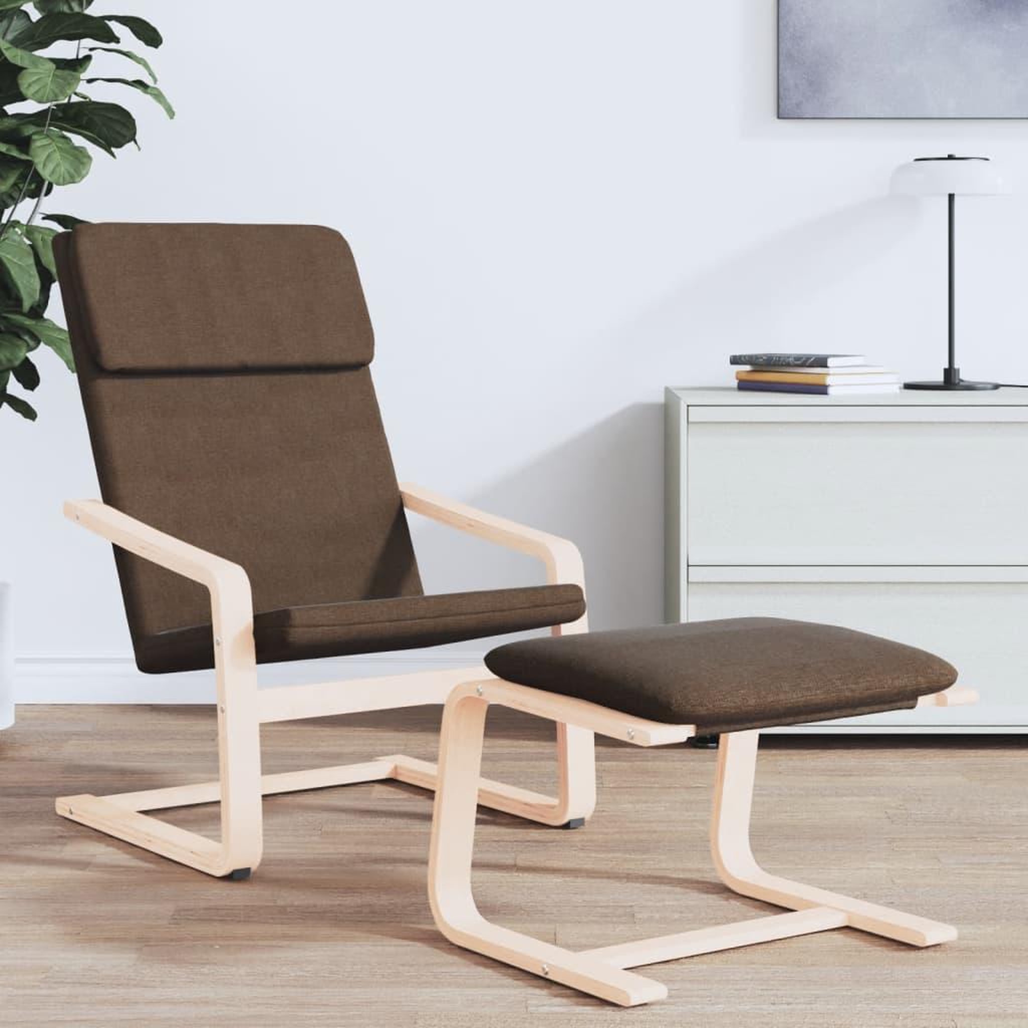 Voir la diapositive 3 : VIDAXL Chaise de relaxation Marron fonce Tissu