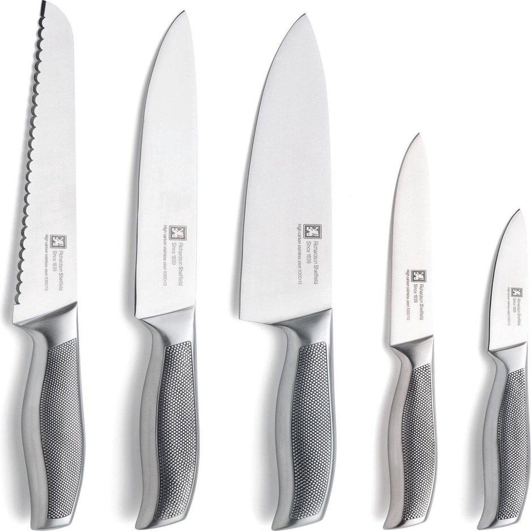Voir la diapositive 2 : RICHARDSON SHEFFIELD Bloc de 5 couteaux inox - 041001