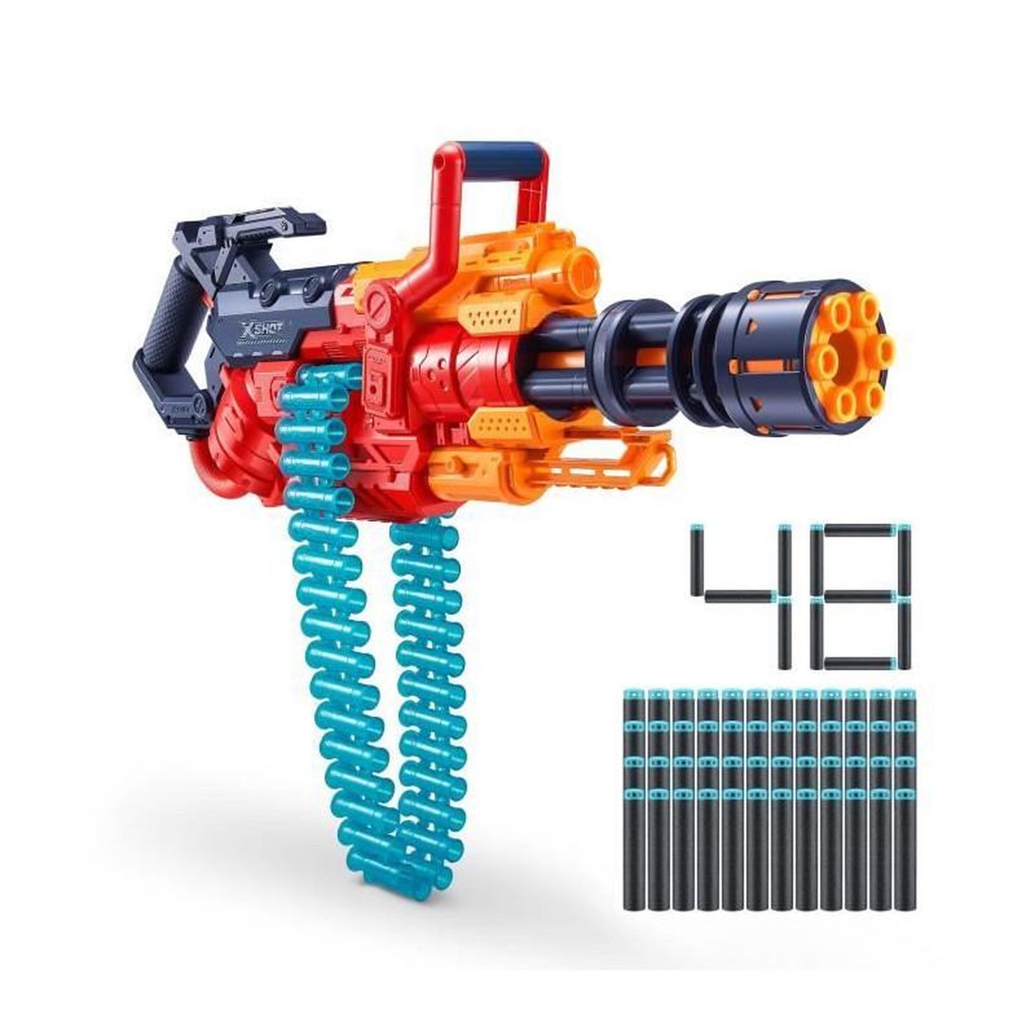 Voir la diapositive 2 : ZURU Blaster Automatique - ZURU - XSHOT Crusher - Ceinture de 35 fléchettes - Portée de 27 metres