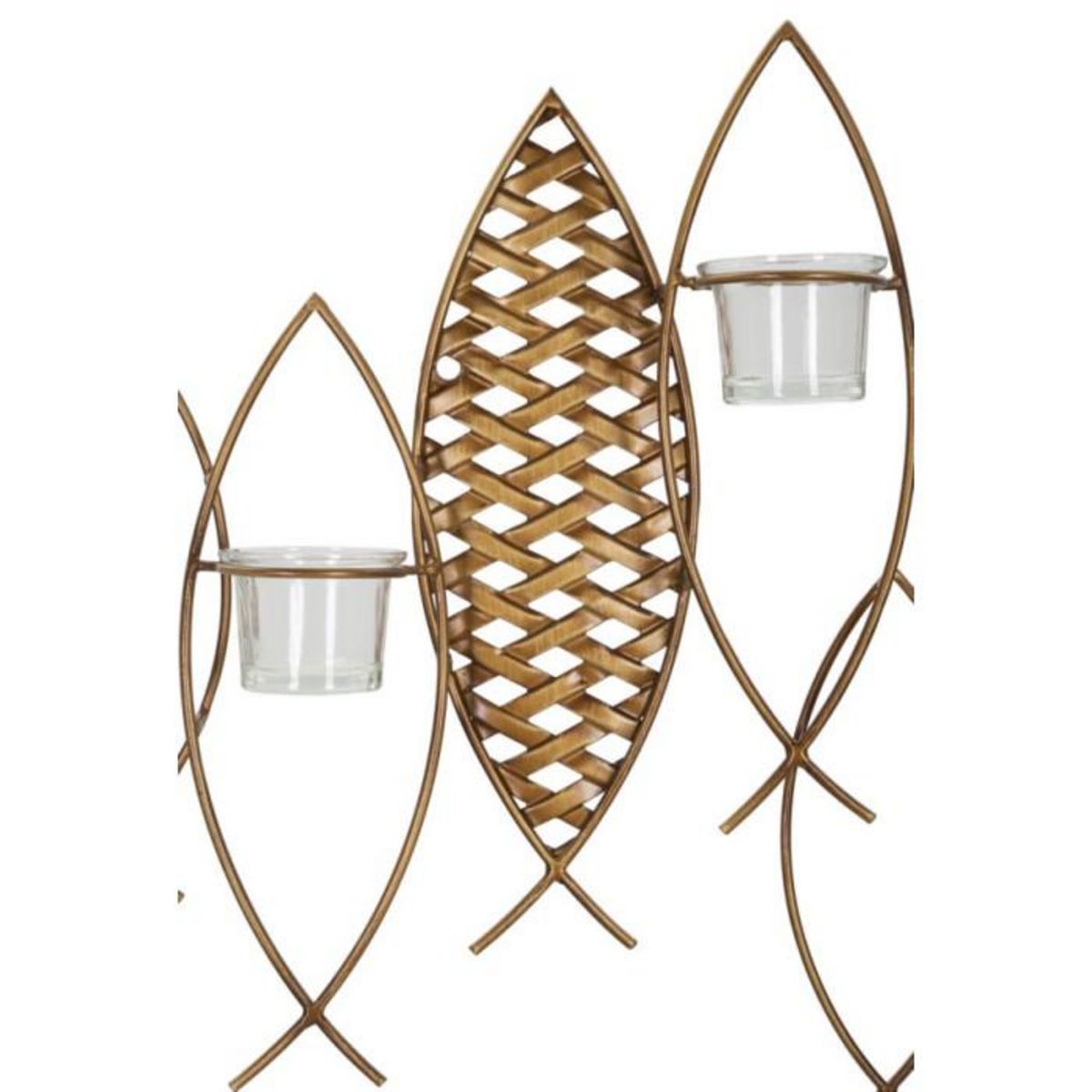 Paris Prix Photophore Mural en Métal  Poissons  66cm Multicolore