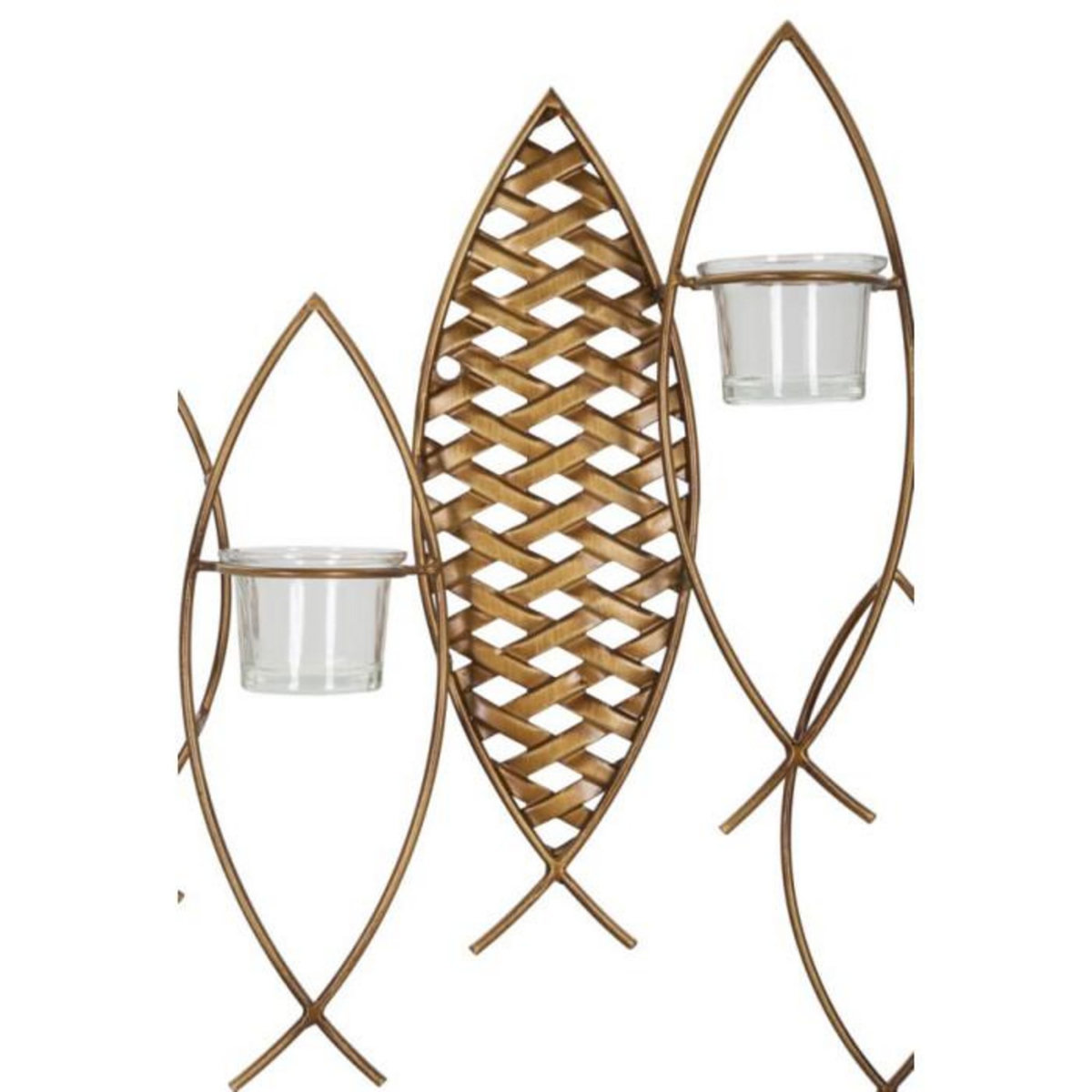 Paris Prix Photophore Mural en Métal  Poissons  66cm Multicolore