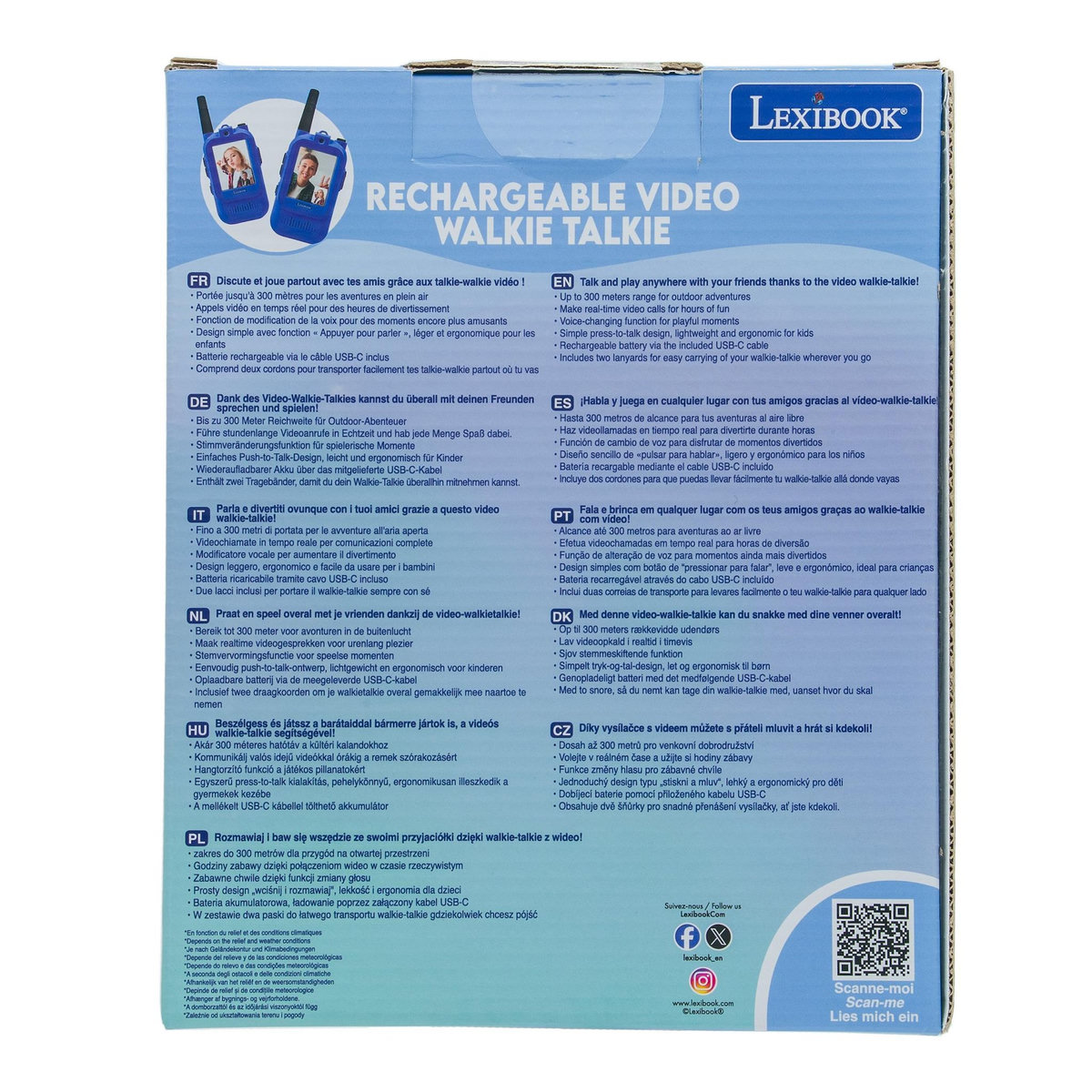 Lexibook Talkie Walkie rechargeable avec appel vidéos