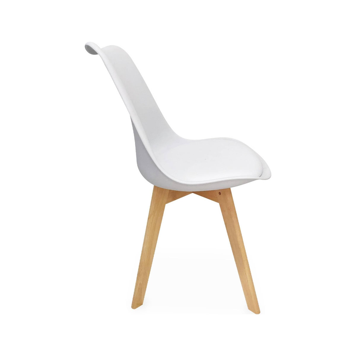 SWEEEK Lot de 4 chaises scandinaves. pieds bois de hêtre. chaises 1 place. blancs