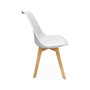 Voir la diapositive 4 : SWEEEK Lot de 4 chaises scandinaves. pieds bois de hêtre. chaises 1 place. blancs