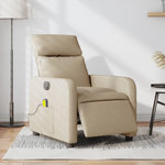 VIDAXL Fauteuil inclinable de massage electrique creme tissu