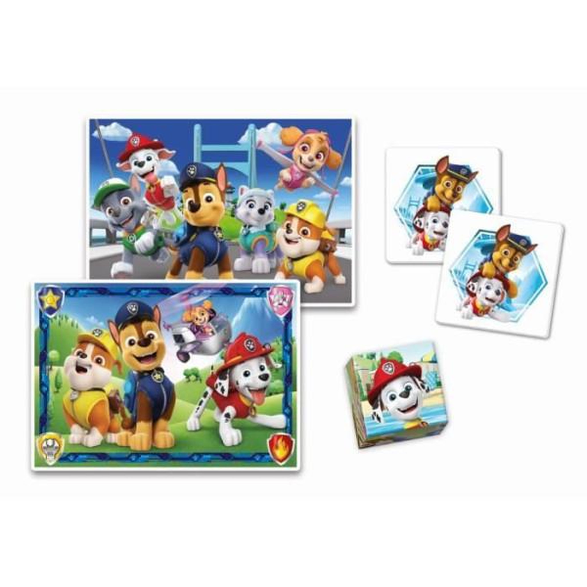 Voir la diapositive 2 : CLEMENTONI Clementoni - edukit - pat'patrouille - coffret d'activités préscolaire 4 en 1 - puzzles, cubes et mémo - fabriqué en italie