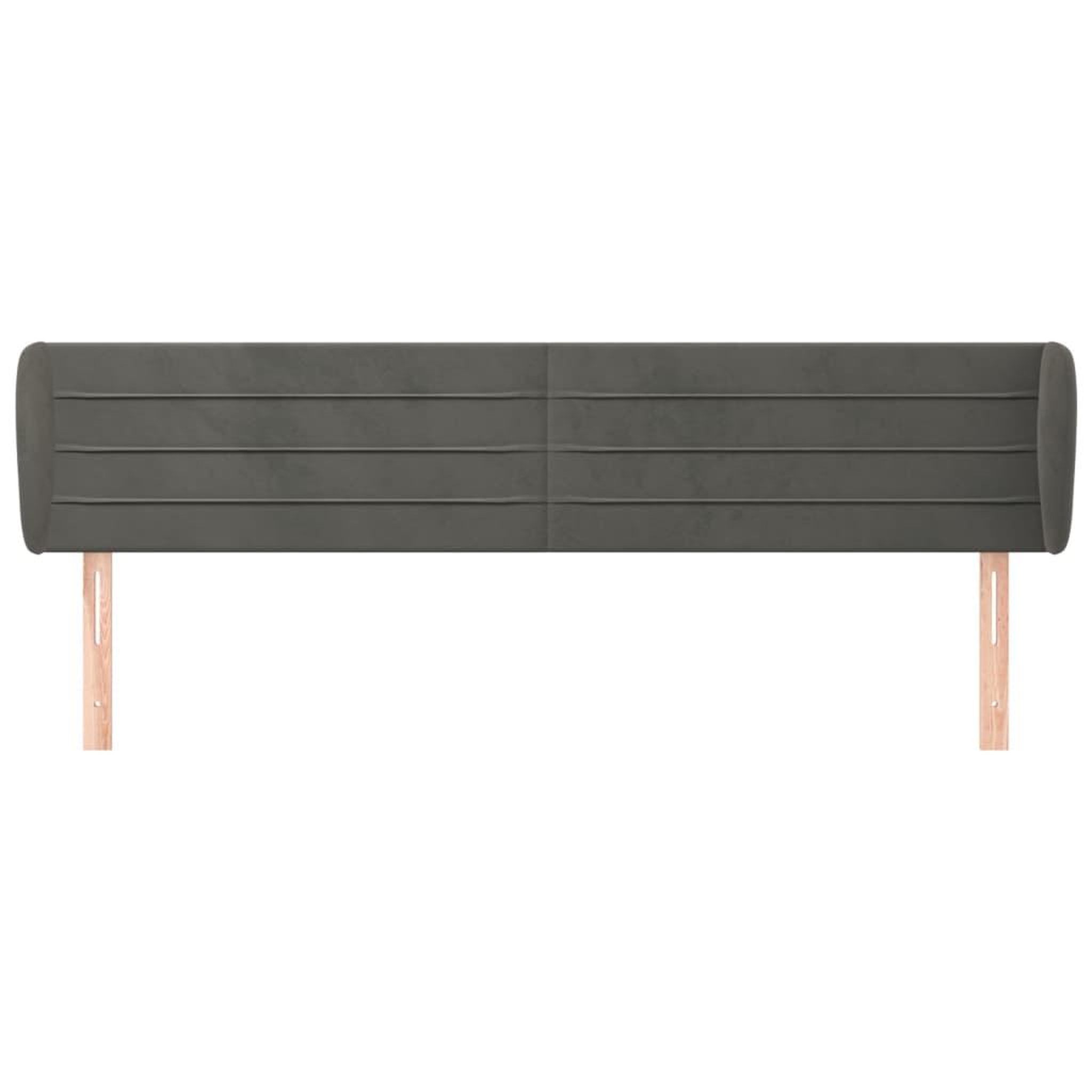 Voir la diapositive 3 : VIDAXL Tete de lit avec oreilles Gris fonce 203x23x78/88 cm Velours