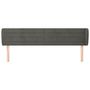 Voir la diapositive 3 : VIDAXL Tete de lit avec oreilles Gris fonce 203x23x78/88 cm Velours