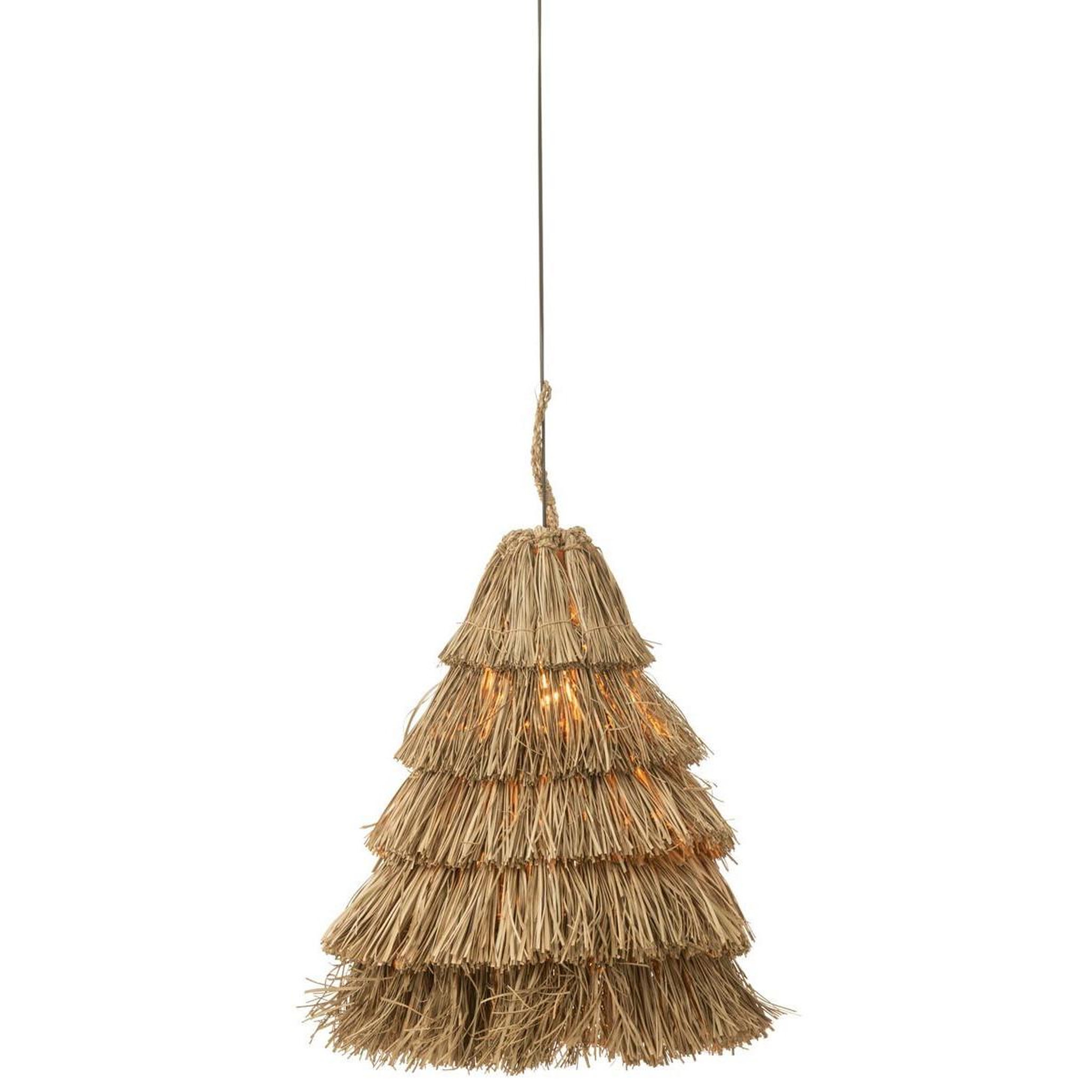 Voir la diapositive 2 : J-LINE Lampe Suspension en Jonc  5 Couches  50cm Naturel