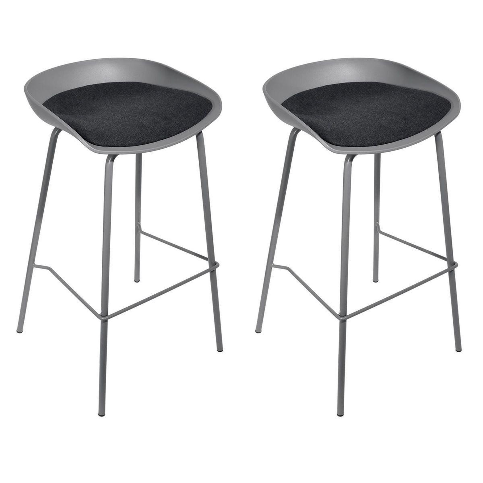 The Home Deco Factory Lot de 2 tabourets de bar  hella  84cm gris