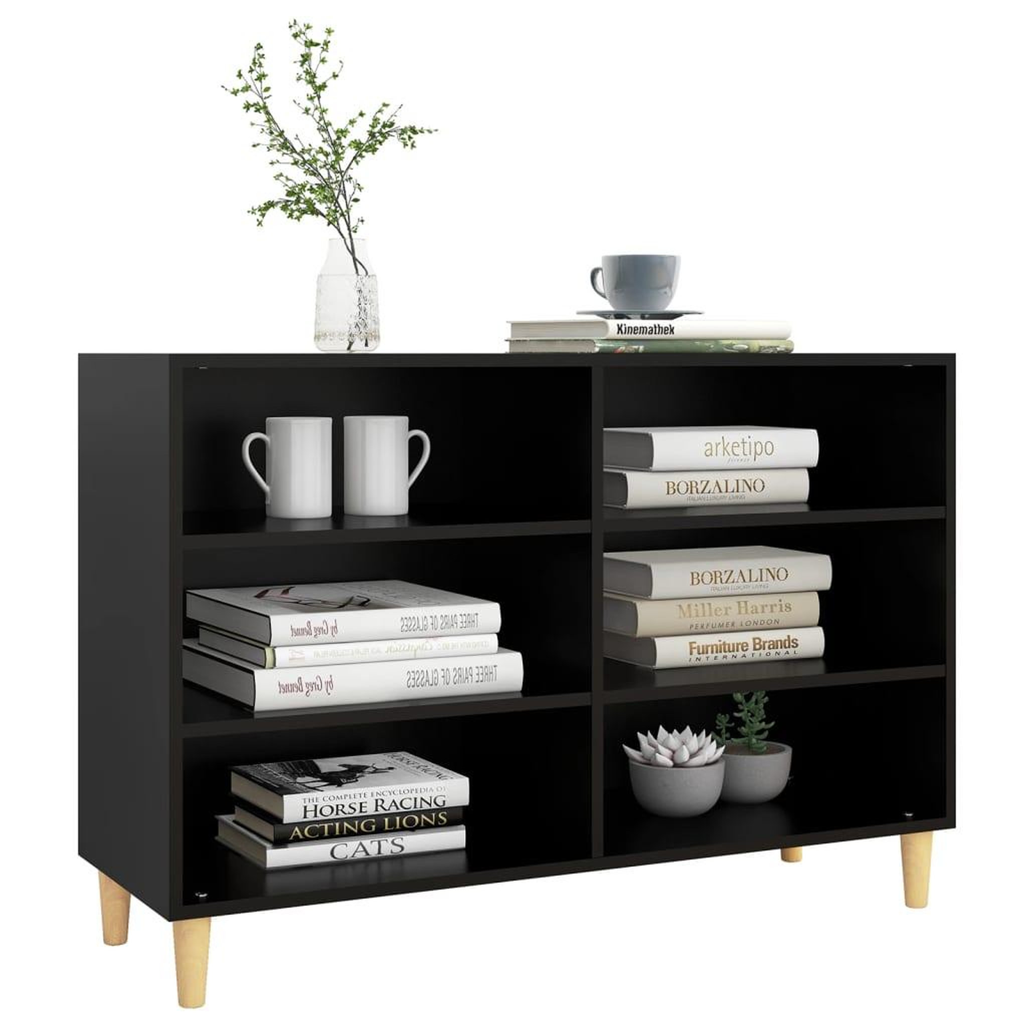 Voir la diapositive 3 : VIDAXL Buffet noir 103,5x35x70 cm bois d'ingenierie