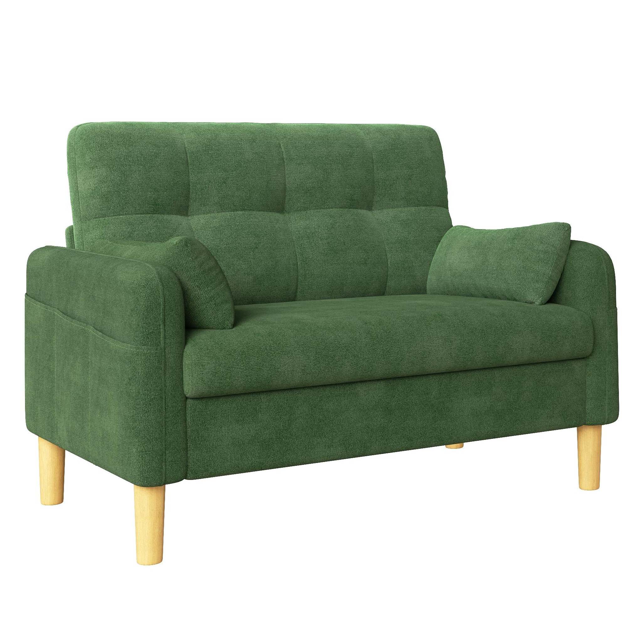 Voir la diapositive 5 : MERAX Canapé 2 places compact avec 2 coussins rangement latéral tissu chenille